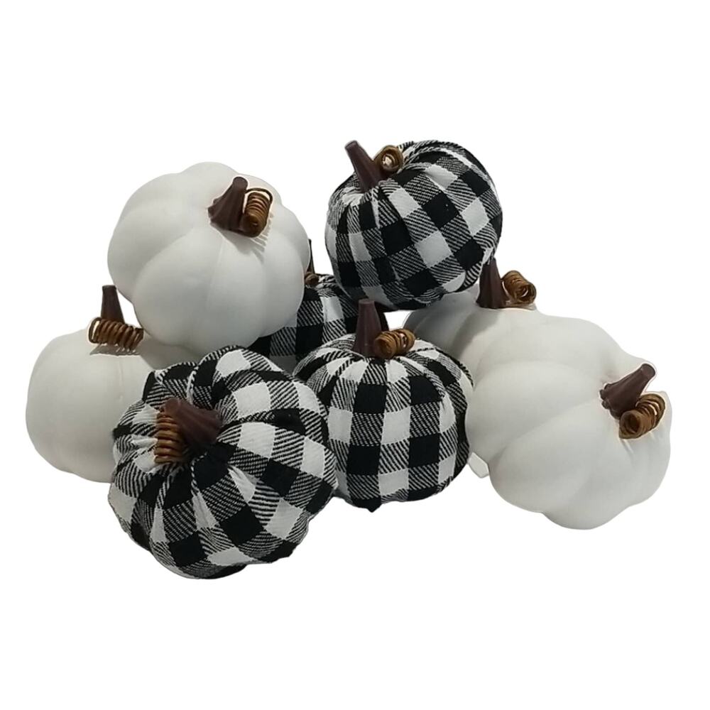 NWT Fall Decor Pumpkins Buffalo Plaid check pumpkins